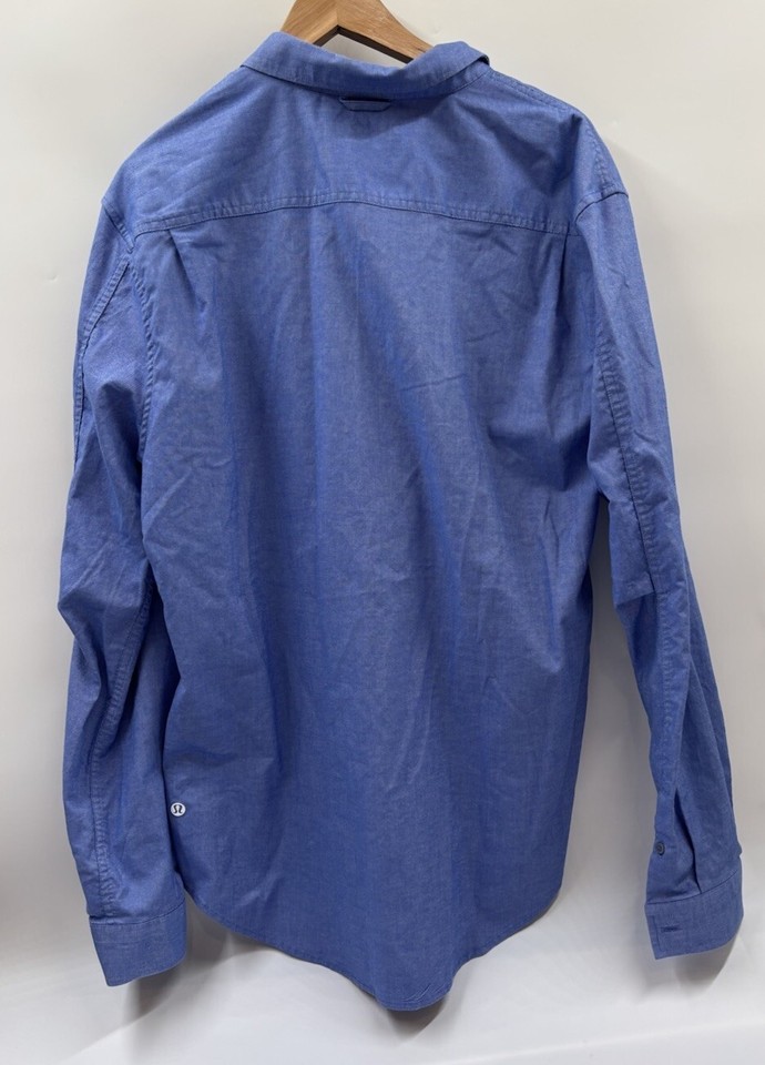 Lululemon Men's L Blue Long Sleeve Button Down Long Sleeve Shirt eBay