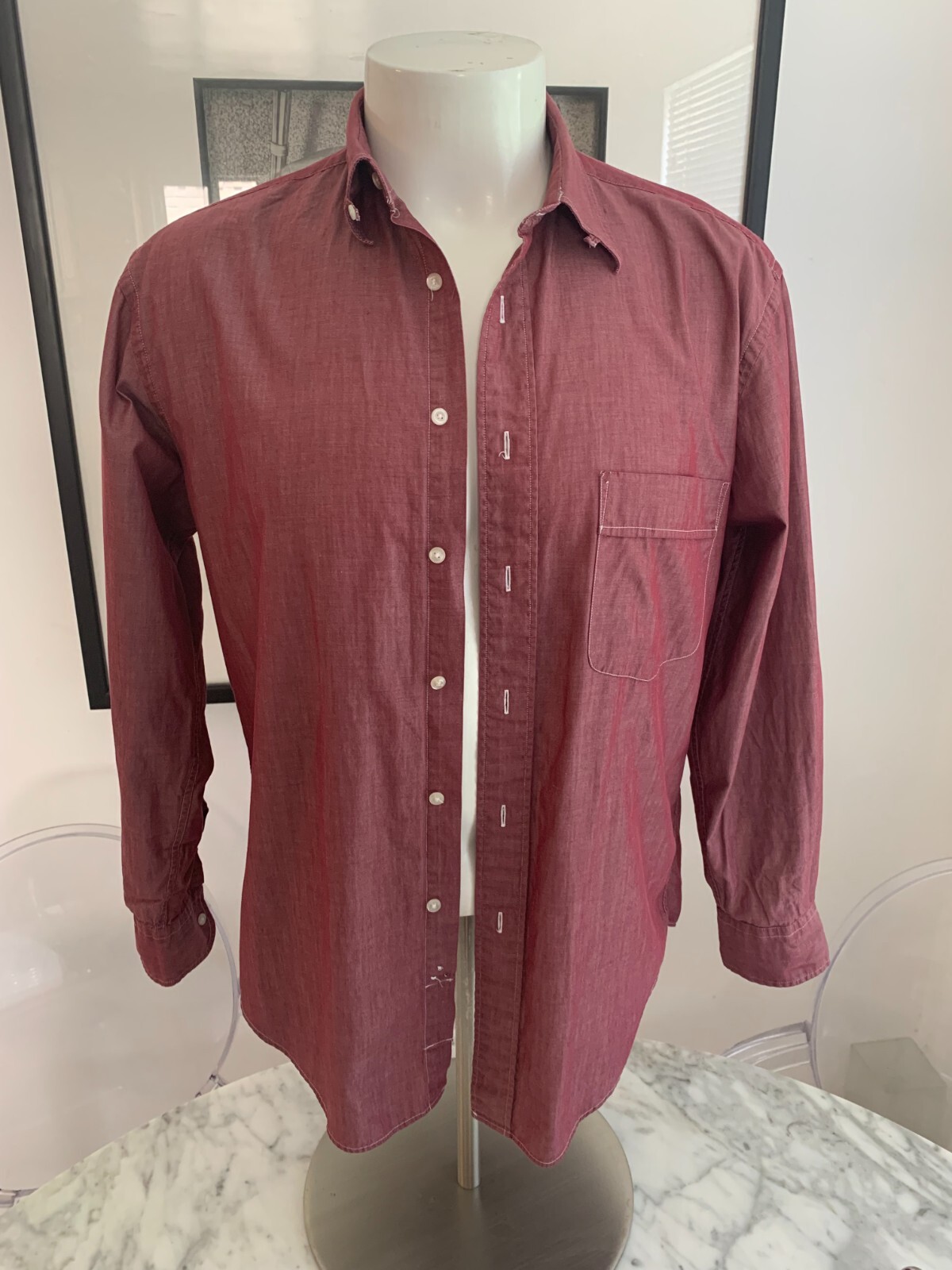 Camicia elegante uomo vintage YSL Yves Saint Laurent vino 15 1 2 32 33