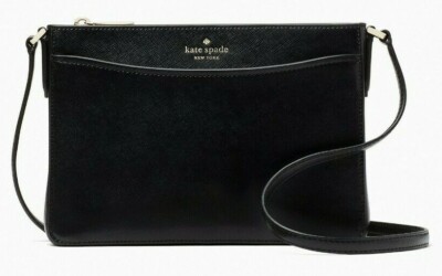 R Kate Spade Rory Crossbody Black Saffiano Leather K6176 NWT $299 Retail FS