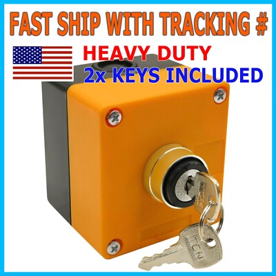 Boxed Cased Heavy Duty On/Off Key Switch 22mm 7/8
