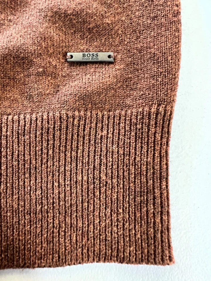 Suéter HUGO BOSS Bonny Tejido con Cremallera en Mezcla de Algodón y Lana Virgen Marrón Talla M Foto 2 de 4