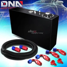 17 GALLON TOP-FEED COATED RACE SLIM FUEL CELL TANK+LEVEL SENDER+STEEL LINE KIT