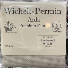 Cross Stitch 14 Count Wichelt Aida Lambswool fat quarter 18" x 25" 100% cot