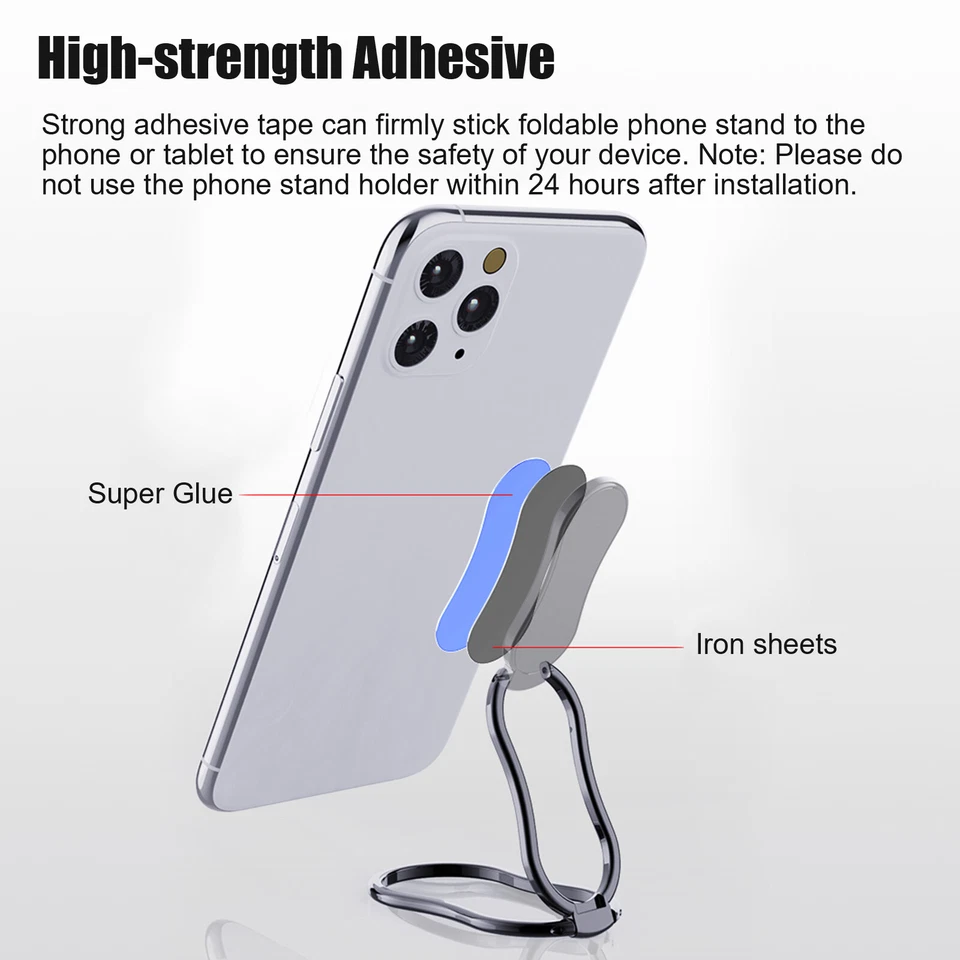 Soporte de anillo de dedo giratorio 360° para teléfono celular soporte plegable con agarre trasero universal Foto 4 de 4