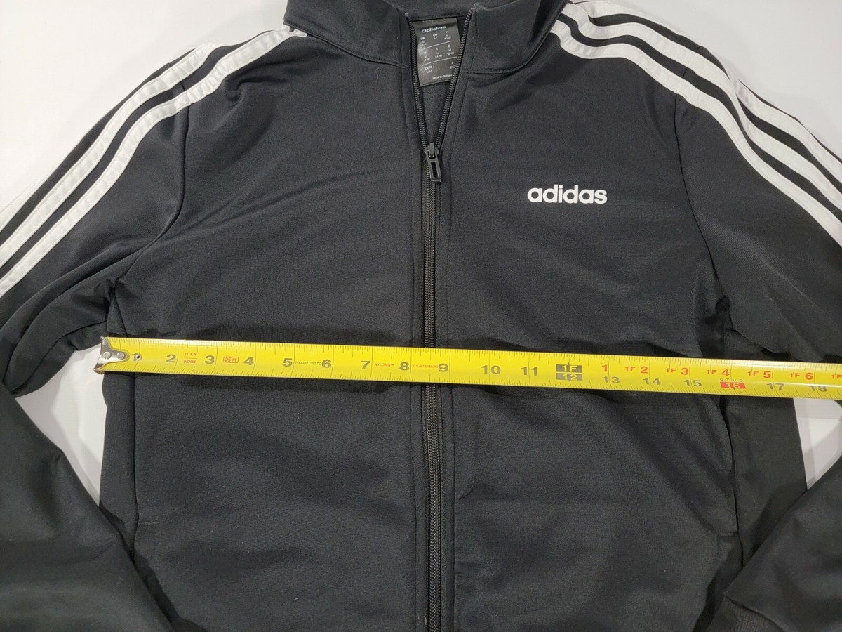 ADIDAS Black/White 3 Stripes Track Jacket Sz. M Youth Unisex