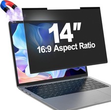 Magnetic Laptop Privacy Screen Filter 14 Inch for 16:9 Computer Monitor, Removab