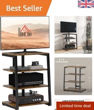 Stylish 4-Tier HiFi Stand with Adjustable Shelves & Power Rack - 50kg Capacity