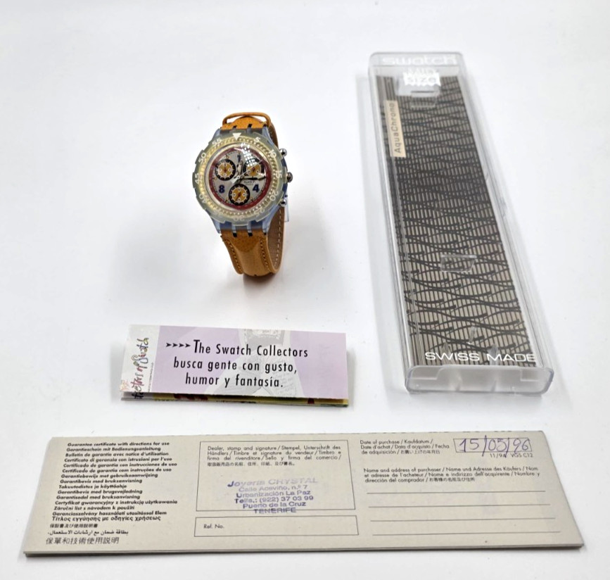 Swatch 1995 Aqua Chrono Sea &amp; Sun SBN103 | Armbanduhr Quarzuhr Analog Vintage ✅