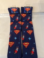 2 Pairs Superman Bioworld Loot Wear Men's Crew Socks Size 10-13 - NEW