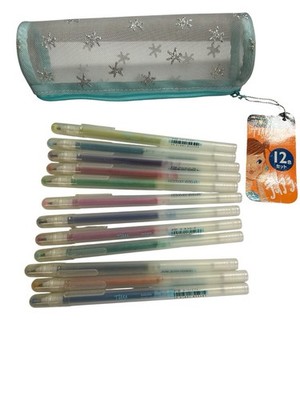 Rare SAKURA Tiara Gel Ink Pen Set 12 Colors with Case Japan 90s Vintage Statione