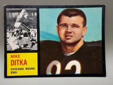 1962 Topps Mike Ditka HOF Rookie Card #17 Chicago Bears Vintage RC Tough. rookie card picture