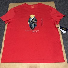 Polo Ralph Lauren Blue Bear Preppy Tuxedo Red Tshirt Men  s XL NWT