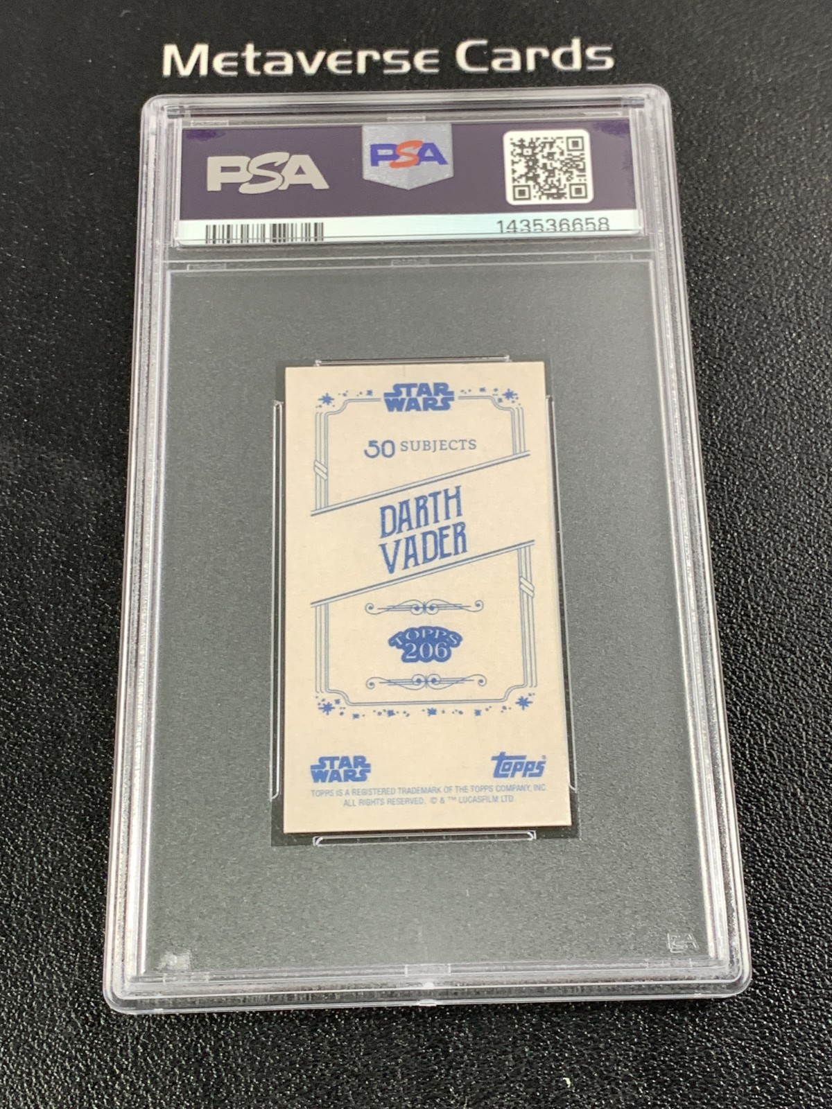 2022 Topps 206 Star Wars Darth Vader Orange Star Field PSA 7 view 2
