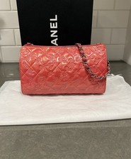 Chanel Lucky Charms Pink Patent Leather Pochette Limited Edition Silver Hardware