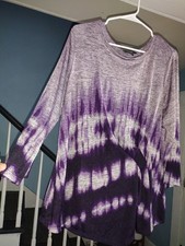 Simply Vera Wang XXL Purple/Gray Top w/front gather