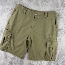 JNCO Cargo Shorts Mens 37 Olive Green Utility Zip Pocket Streetwear Baggy Y2K