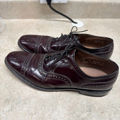 Allen Edmonds Strand Cap Toe Brogue Burgundy Leather Oxford Shoes Sz 11 B