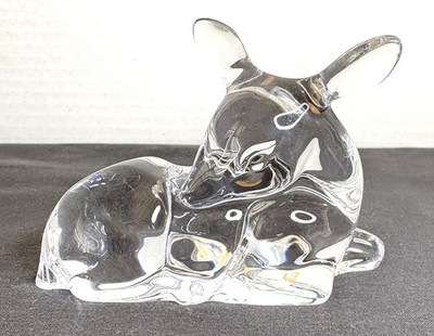 LENOX Full Lead Crystal Deer Paperweight - France  2.5 H x 3.6 W x 1.5 Deep