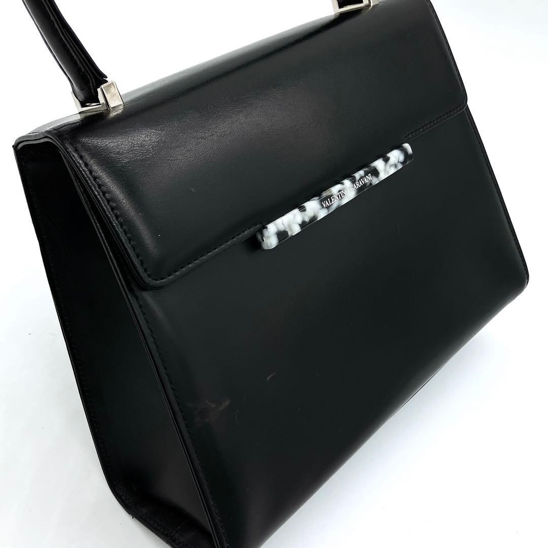 Valentino Garavani 2Way Leather Bag Black Women's Hand/Shoulder Purse Excellent thumbnail 4