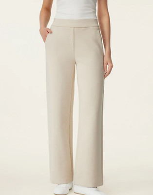 Oglmove Textured Mid Rise Pull-on Straight Pant with Pockets, Limestone Color