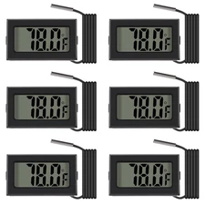 Black Digital LCD Thermometer Temperature Monitor with External Probe for Fridge