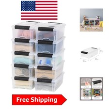 10-Pack 6 Qt Stackable BPA-Free Storage Bins with Lids - Clear, Durable  Nes...