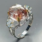 Jewellery 12 ct+ Natural Ghost Quartz Ring 925 Sterling Silver Size 9 /R480355
