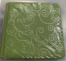 Creative Memories 7x7 Scrapbook Album - New Sealed - moss green with foil swirls