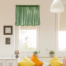 1 Panel Cabinet Curtain, Green, 27.5" W x 51" l