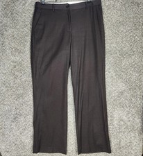 Talbots Windsor Curvy Italian Wool Dress Pants Sz 12 Brown Wide Leg Slacks NWOT