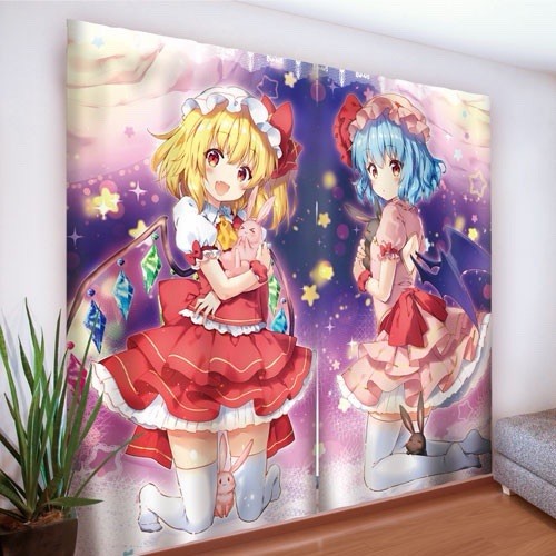 Tohou Project Remiria & Flandre Cortinas Opacas Nuevas En Bolsa Selladas 200 X 220 Cm