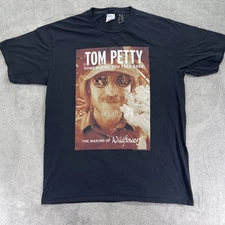 Tom Petty Somewhere You Feel Free T-Shirt Mens M Black Crew Neck