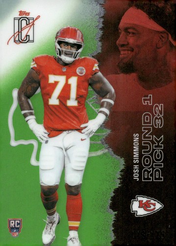 2025 Topps Signature Class #186 Josh Simmons Chrome Lime Green Refractor #/175