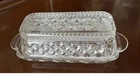Vintage Anchor Hocking Clear Glass Butter Dish.  Wexford Pattern.