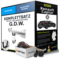 Für RENAULT Captur II Typ HF Anhängerkupplung abnehmbar +eSatz 13pol 20- Kit NEU
