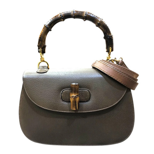 GUCCI Bamboo Handbag Brown Leather Handbag #OKB7577