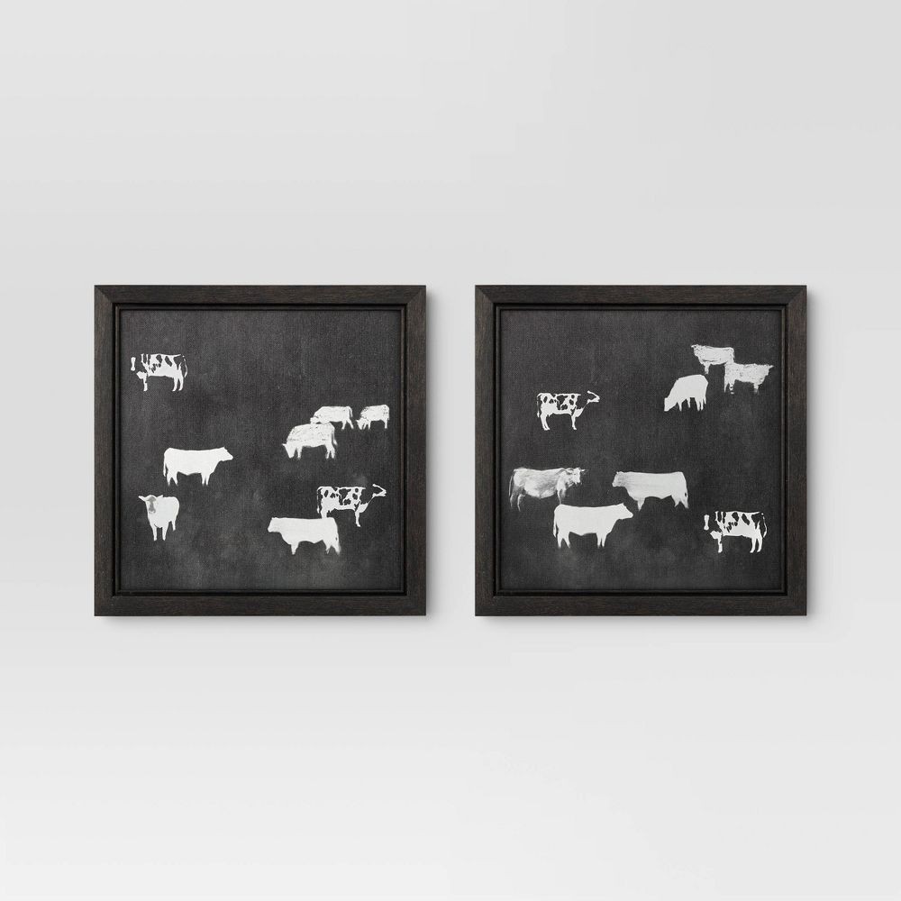 Набор холстов для печати из 2-х настенных холстов Cow Collection II размером 12x12 дюймов 3490₽