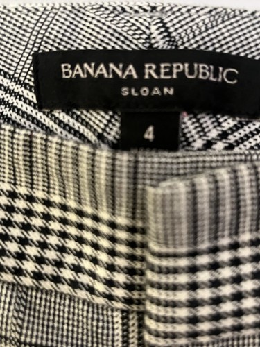 Pantaloni Banana Republic Sloan vita media skinny bianchi neri a quadri bi-elasticizzati 4 - Foto 3 di 3
