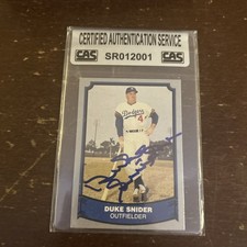 DUKE SNIDER DODGERS GENUINE CERTIFIED AUTHENTIC AUTOGRAPHED BASEBALL CARD CAS