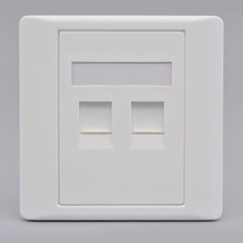 TWO-Port Wall Socket Plate Network Ethernet LAN CAT6 Outlet Panel Faceplate RJ45 - Afbeelding 2 van 8