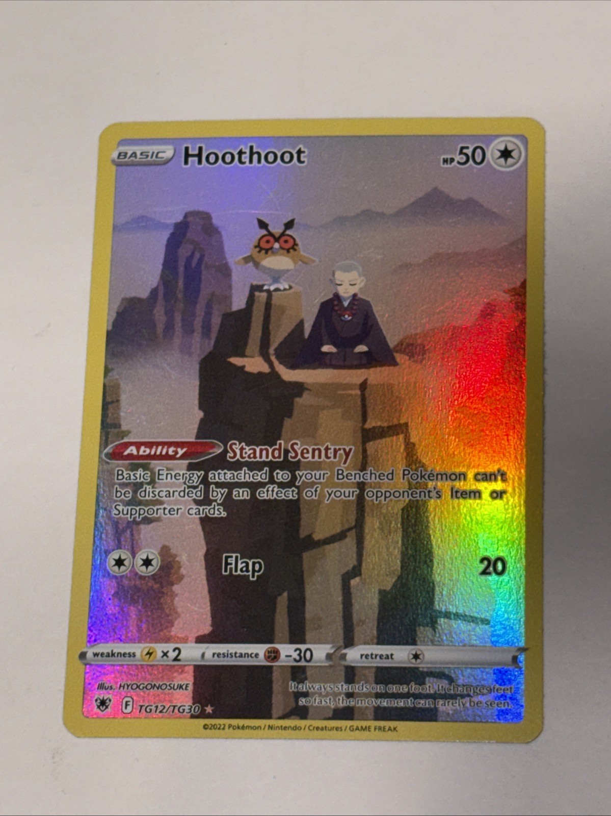 Hoothoot TG12/TG30 Swsh10 Astral Radiance Trainer Gallery Holo Perfect Centering