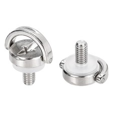 1/4" Stainless Steel D Ring Screw, 2Pcs Fixing Screw for Camera, Silver