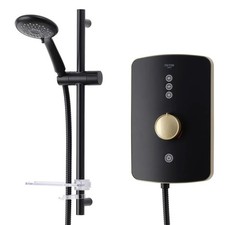Triton Amala Metallic Brushed Copper Brass Matt Black Finish Electric Shower 