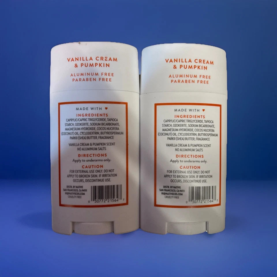 Nativo 2x Crema de vainilla y desodorante de calabaza - TAMAÑO COMPLETO - 2,65 OZ Ea Foto 2 de 2