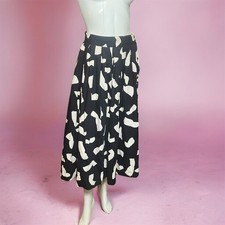 VINTAGE 80s Maxi Skirt Geometric Size 4 Retro Rockabilly Western