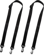 2 Pack Black Adjustable Straps with Clips for Bags, Replacement Shoulder Strap