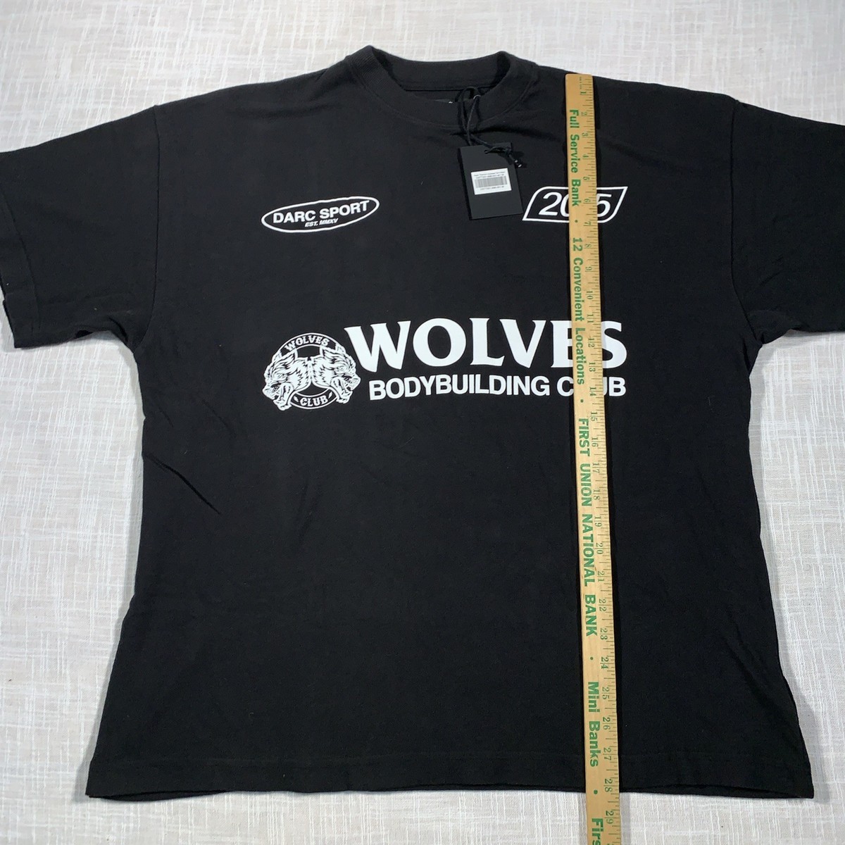 Darc Sport Wolves Body Building Club Oversized T Shirt Black