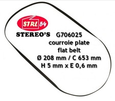 Belt For AKAI AP-100 APB-20/21 Turntable Vinyl  /C 208/653 X 5 X 0.6 Mm