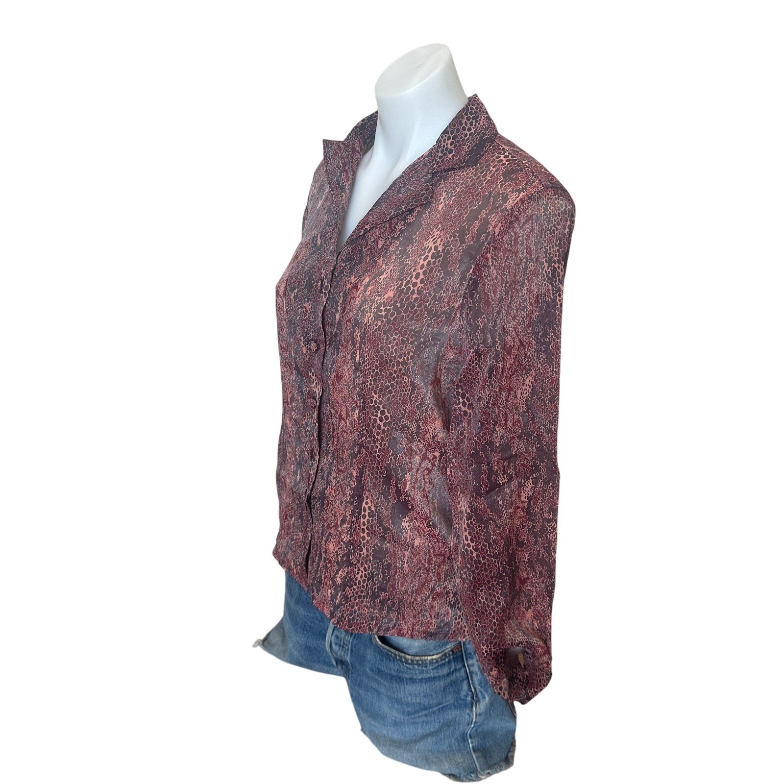 Gianni Python Button Down Shirt Size 10 Designer … - image 2