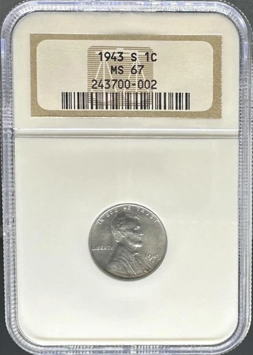 1943-S Lincoln Cent MS67 NGC (#PA243700002)